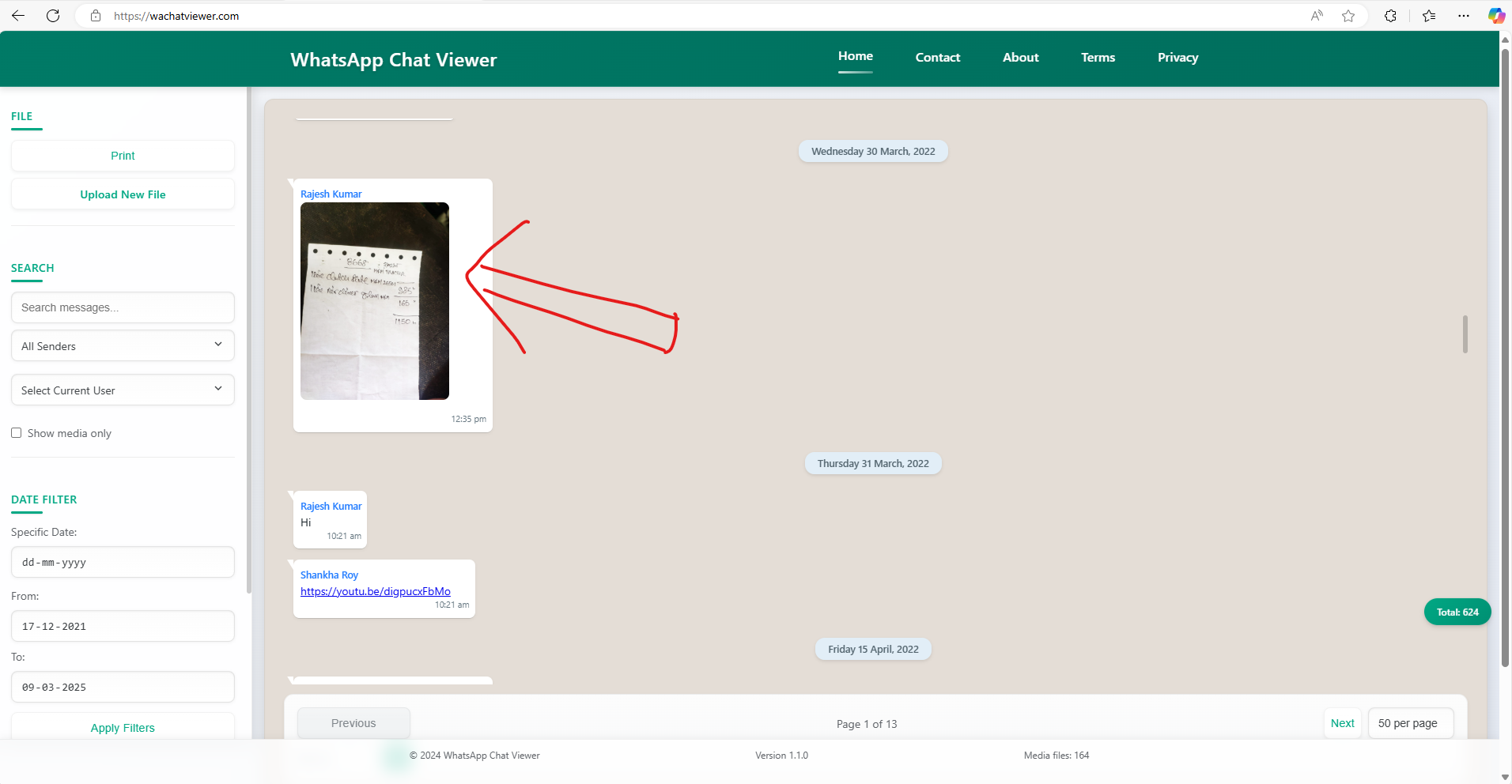 Media loading in WhatsApp Chat Viewer