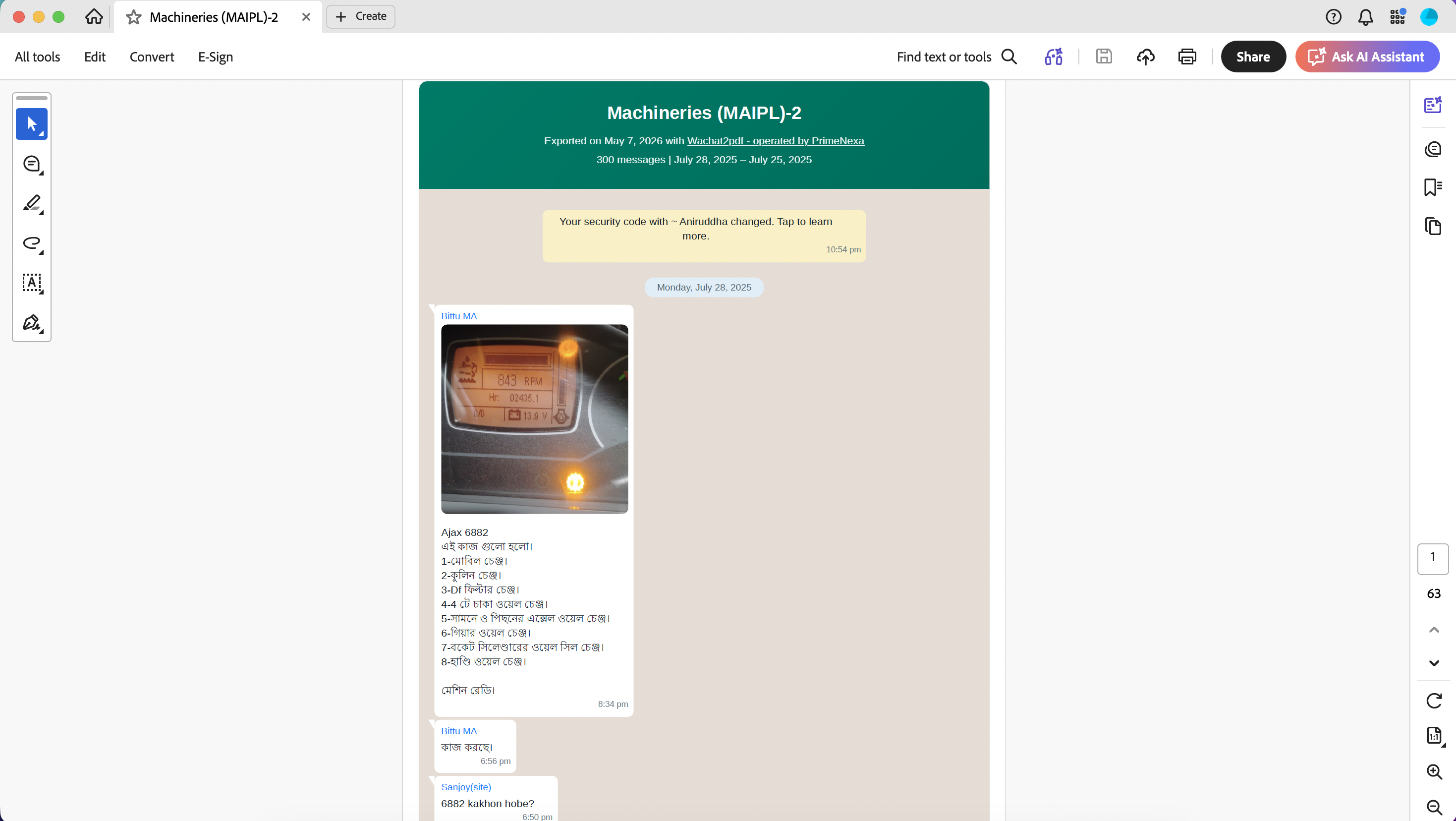 WaChat2PDF PDF export