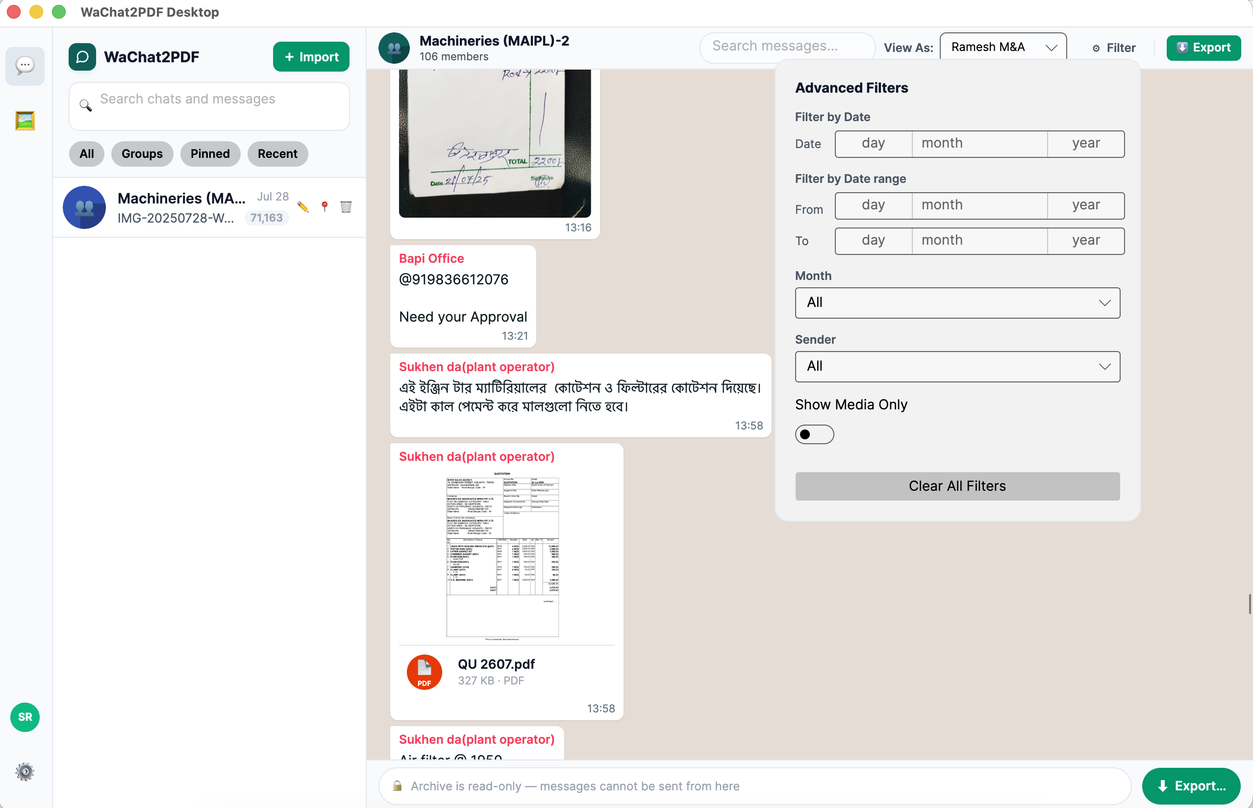 Search and filters